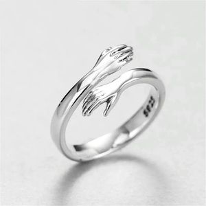 “Bear Hug” Minimalist Cute/Dainty Silver Love Ring